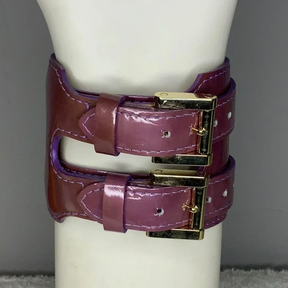 Louis Vuitton Charlton Double Wrap Bracelet in Purple Monogram Vernis Leather